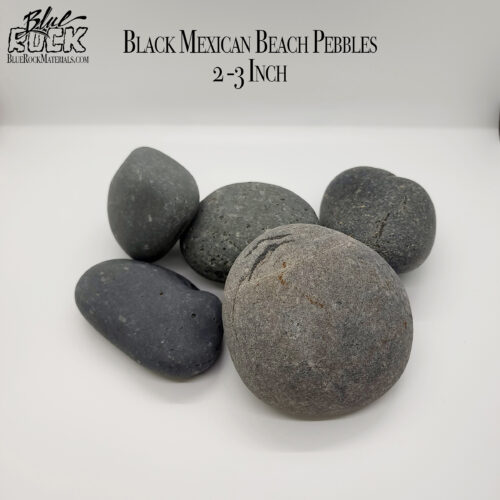 Black Mexican Beach Pebbles Large 2-3 Inch Pic 1