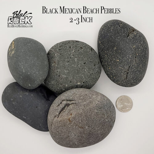 Black Mexican Beach Pebbles Large 2-3 Inch Pic 3