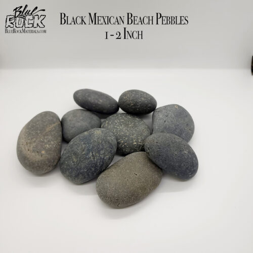 Black Mexican Beach Pebbles Medium 1 - 2 Inch Pic 1