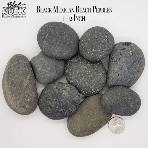 Black Mexican Beach Pebbles Medium 1 - 2 Inch Pic 3