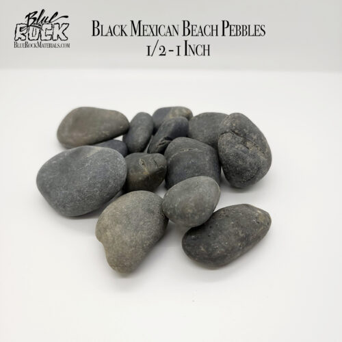 Black Mexican Beach Pebbles Small .5 - 1 Inch Pic 1