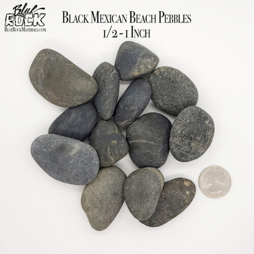 Black Mexican Beach Pebbles Small .5 - 1 Inch Pic 3