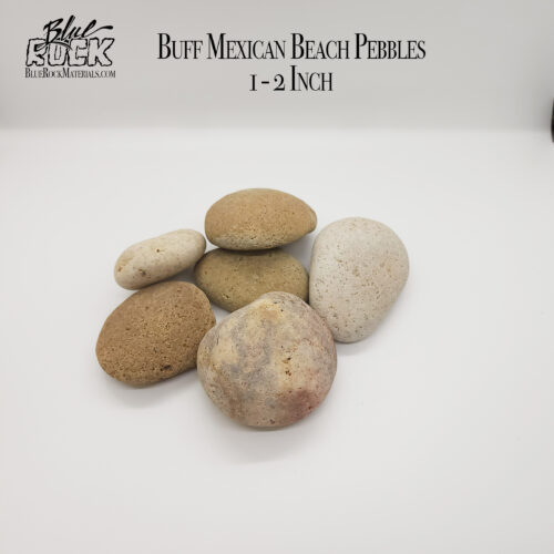 Buff Mexican Beach Pebbles Medium 1 - 2 Inch Pic 1