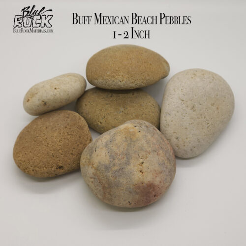 Buff Mexican Beach Pebbles Medium 1 - 2 Inch Pic 2